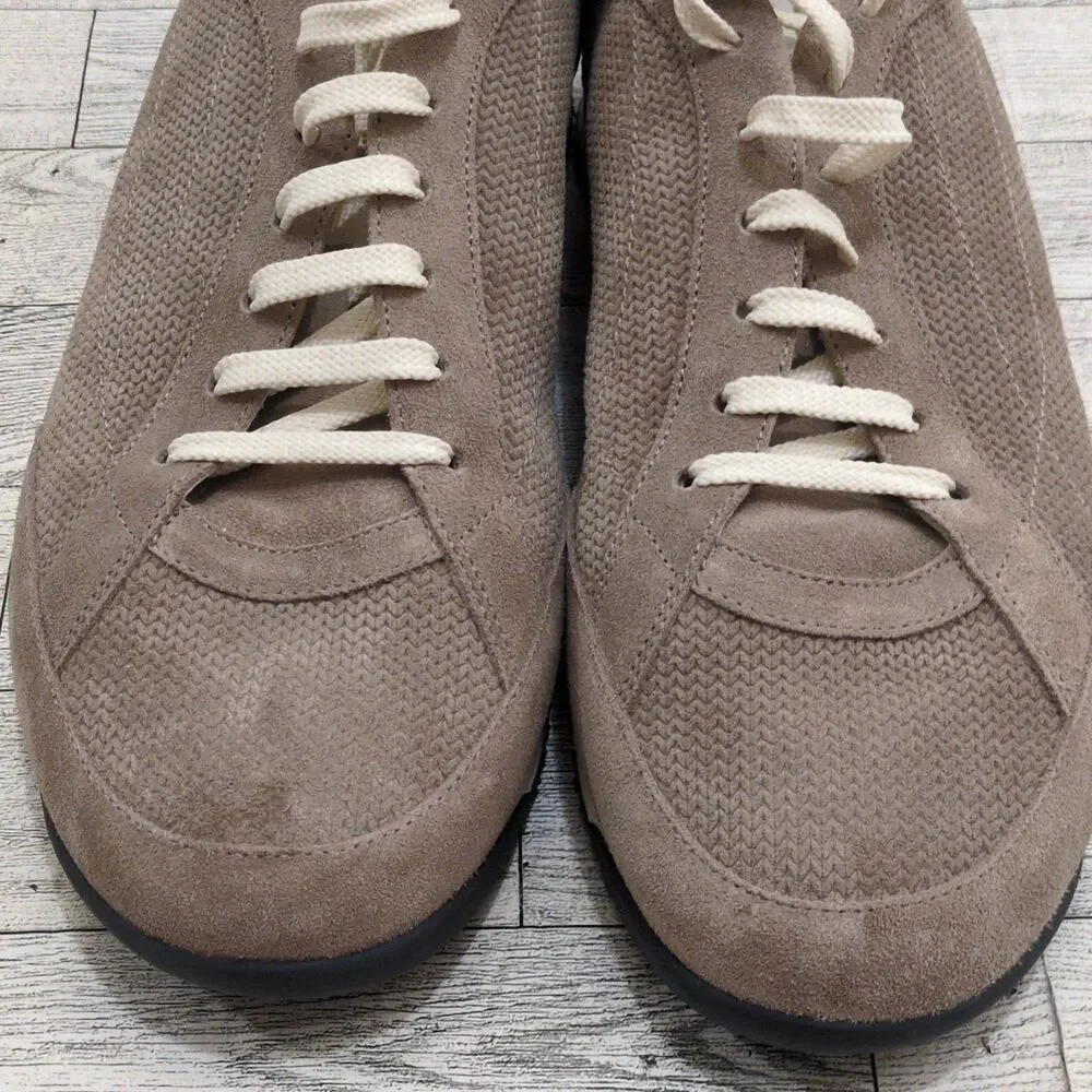 Brunello Cucinelli Men's Brown/White Suede Lace-Up Sneakers EU 44 US 11